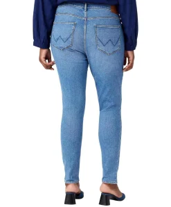 Wrangler High Rise Skinny Jeans in hellem River