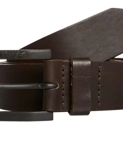 Wrangler Jeans - Ledergürtel mit Logo in braun