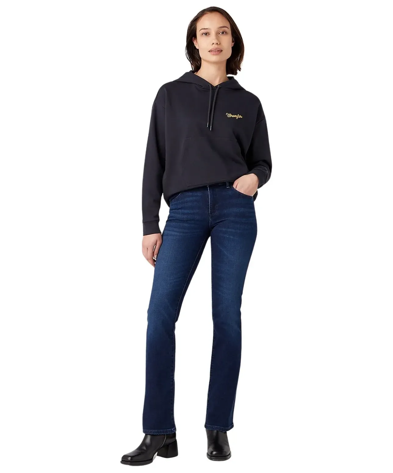 Wrangler Jeans Bootcut mit Body Bespoke in Dunkelblau
