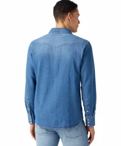 Wrangler Jeanshemd im Western Style in Stonewash