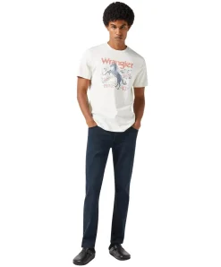 Wrangler Larston Jeans in blauer Cloudy Skies-Waschung