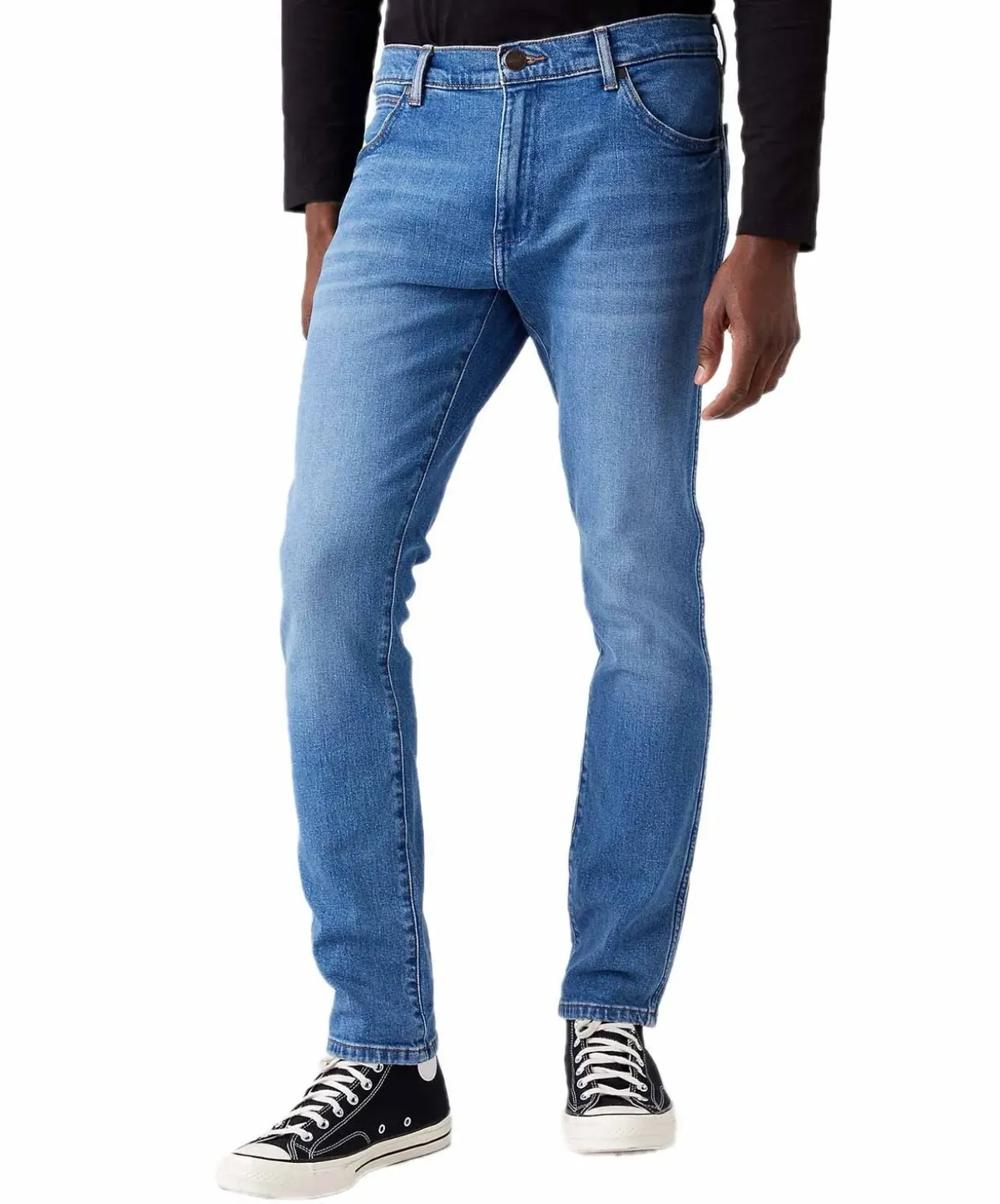 Wrangler Larston Jeans Tapered aus blauem Vintage-Denim