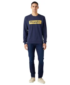 Wrangler Larston Slim Tapered Jeans in dunklem Stonewash