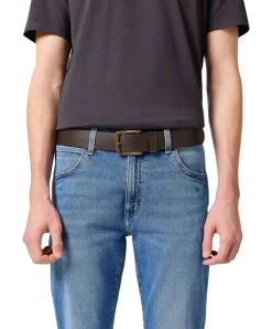 Wrangler Ledergürtel Heritage-Optik in Braun