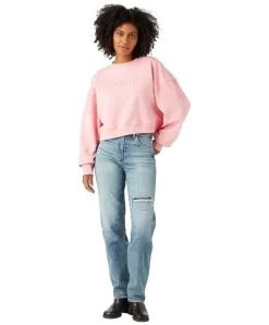 Wrangler Mom Jeans Straight mit Destroyed Effekten