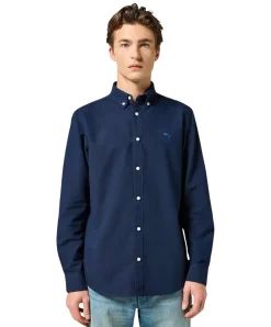 Wrangler Oxford Hemd in Dunkelblau mit Button-Down-Kragen