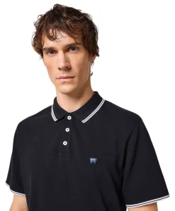Wrangler Poloshirt in Schwarz mit Gesticktes Logo