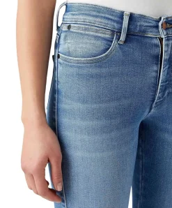 Wrangler Skinny Jeans mit hohem Bund in heller Waschung
