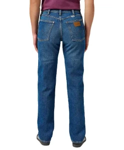 Wrangler Straight Fit Jeans blauer Sunset-Waschung