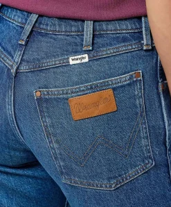 Wrangler Straight Fit Jeans blauer Sunset-Waschung
