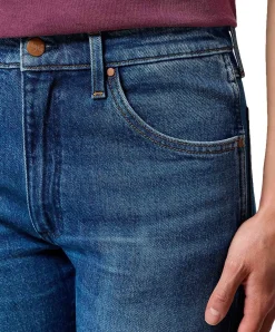 Wrangler Straight Fit Jeans blauer Sunset-Waschung