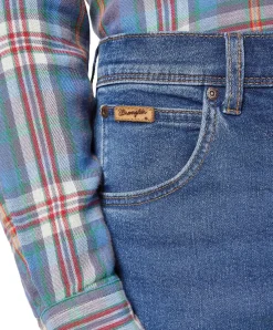 Wrangler Texas Slim Jeans in Ridge Waschung