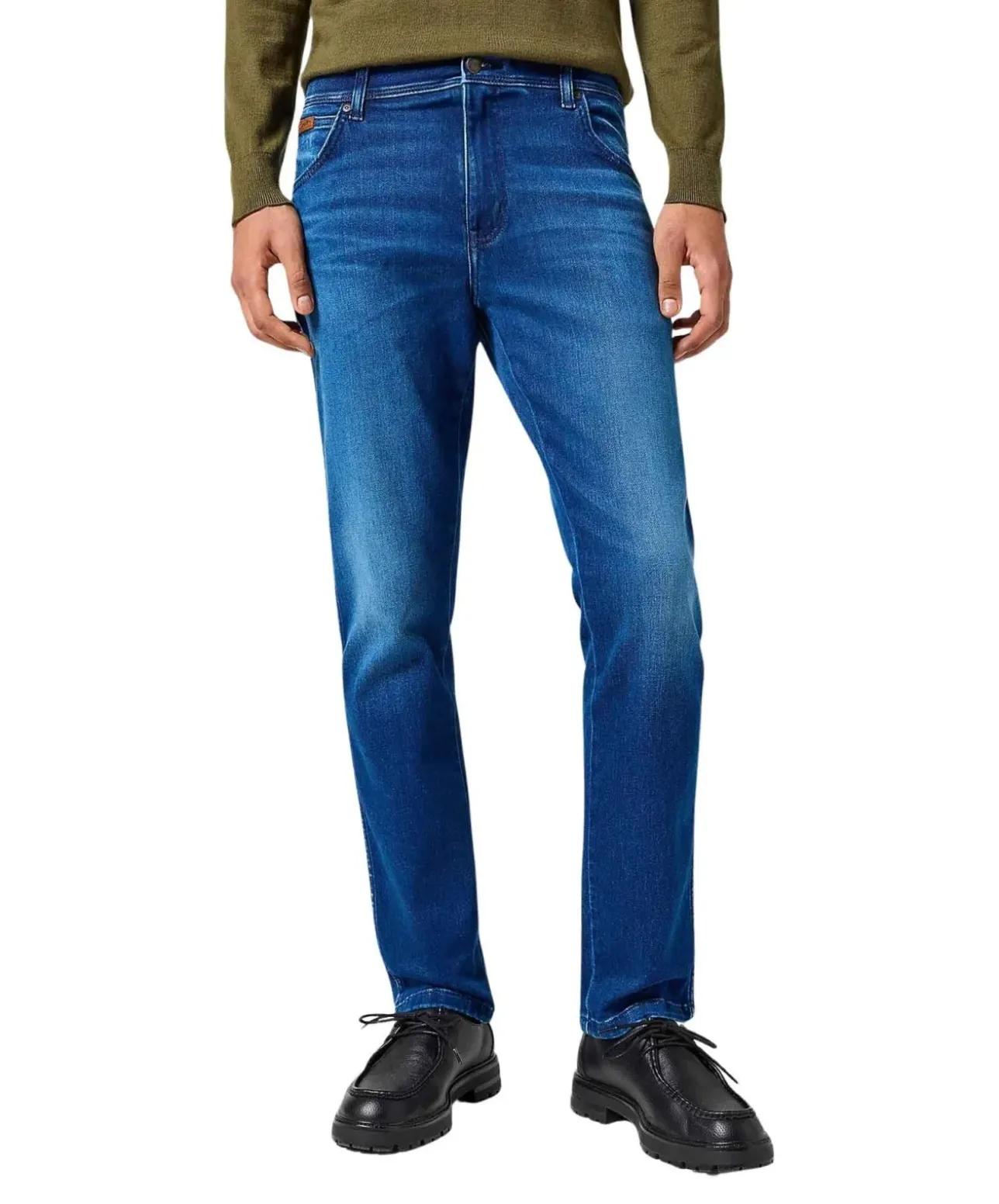 Wrangler Texas Slim Jeans in Blue Jam