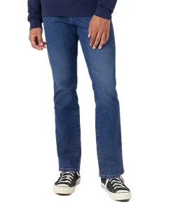 Wrangler Texas Stretch Jeans Straight Fit in Mittelblau