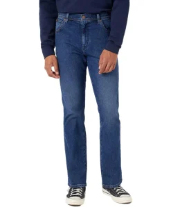 Wrangler Texas Stretch Jeans Straight Fit in Mittelblau