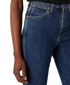 Wrangler Wild West Jeans mit hohem Bund in Stonewash